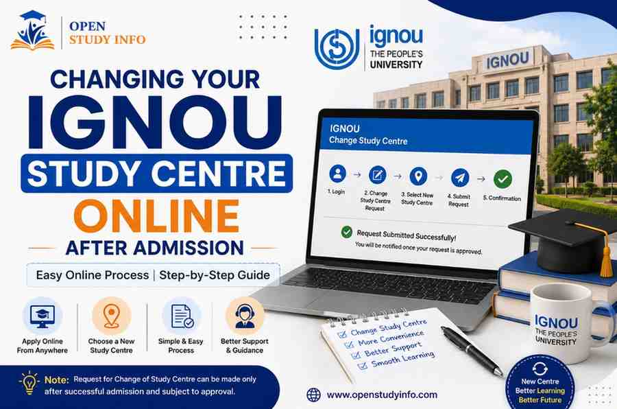 Changing Your IGNOU Study Centre Online After Admission