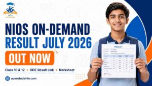 NIOS On Demand Result July 2026 for Class 10 and Class 12 students