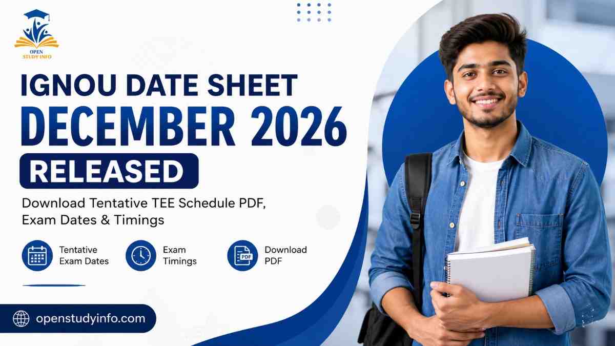 IGNOU Date Sheet December 2026 tentative TEE exam schedule, dates and timings
