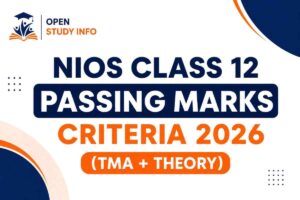 NIOS Class 12 Passing Marks Criteria 2026 (TMA + Theory)