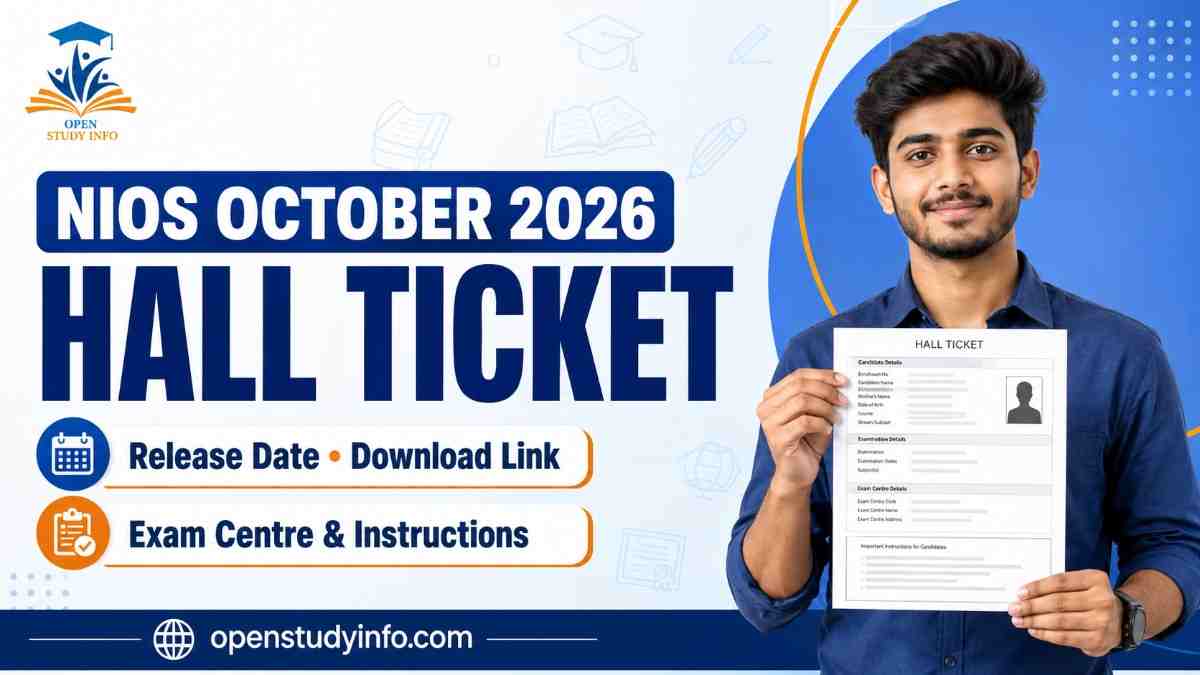 NIOS October 2026 hall ticket release date and official download link for Class 10 and Class 12 students