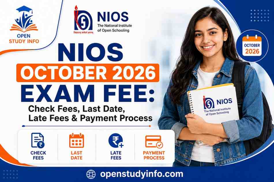 NIOS October 2026 Exam Fee