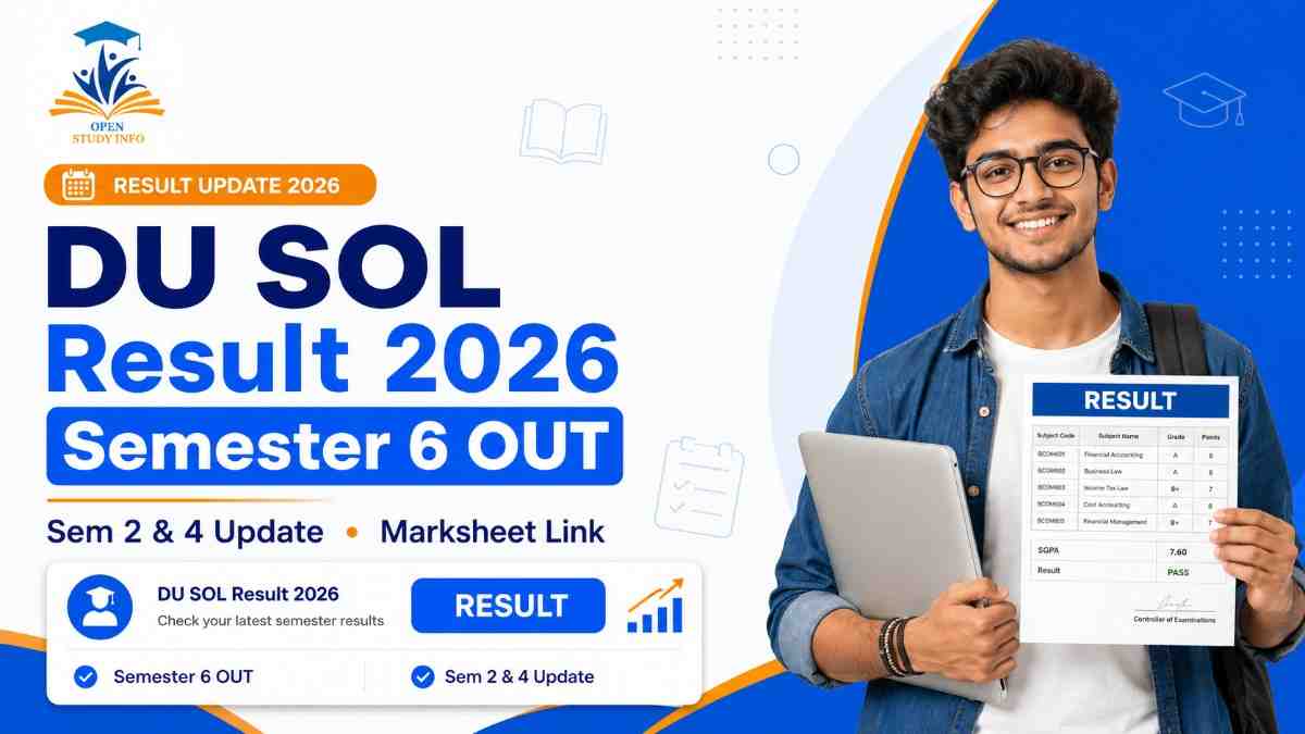 DU SOL Result 2026 Out: Semester 6 Marksheet Link, Sem 2 & 4 Result Update