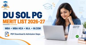 DU SOL PG Merit List 2026-27 PDF Download