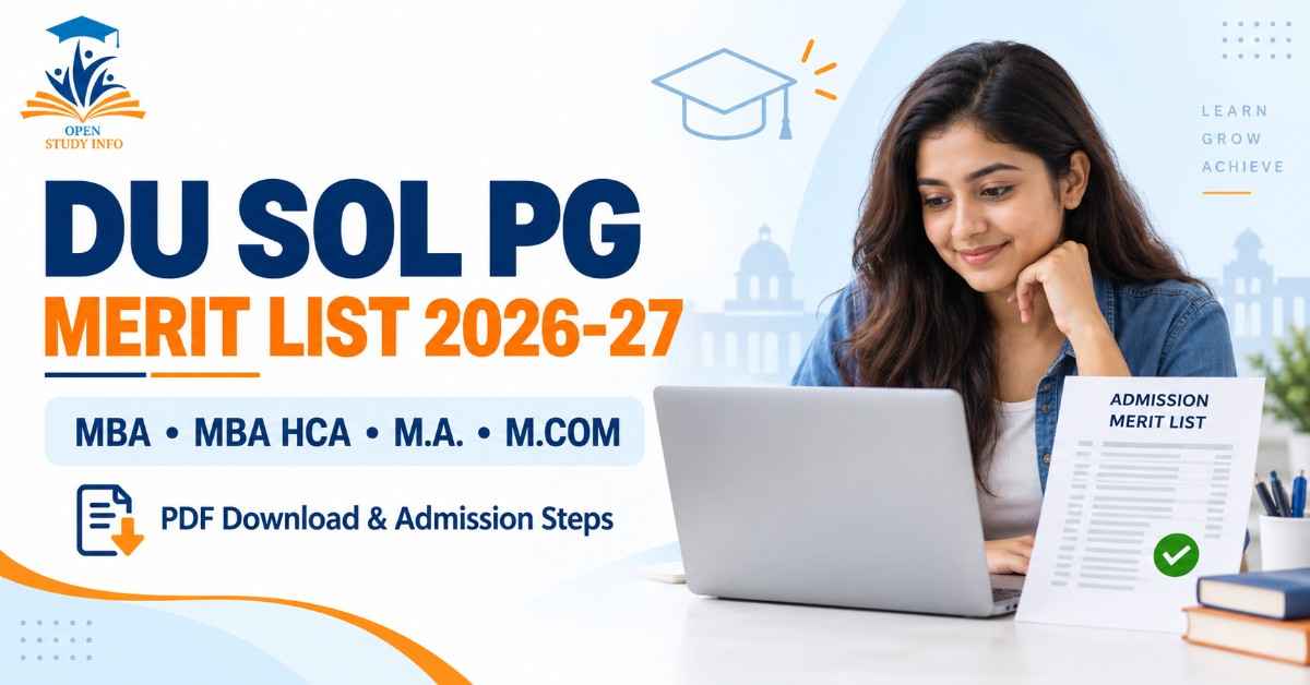 DU SOL PG Merit List 2026-27 PDF Download