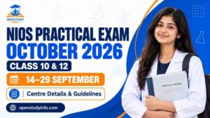 NIOS Practical Exam October 2026 dates for Class 10 and Class 12
