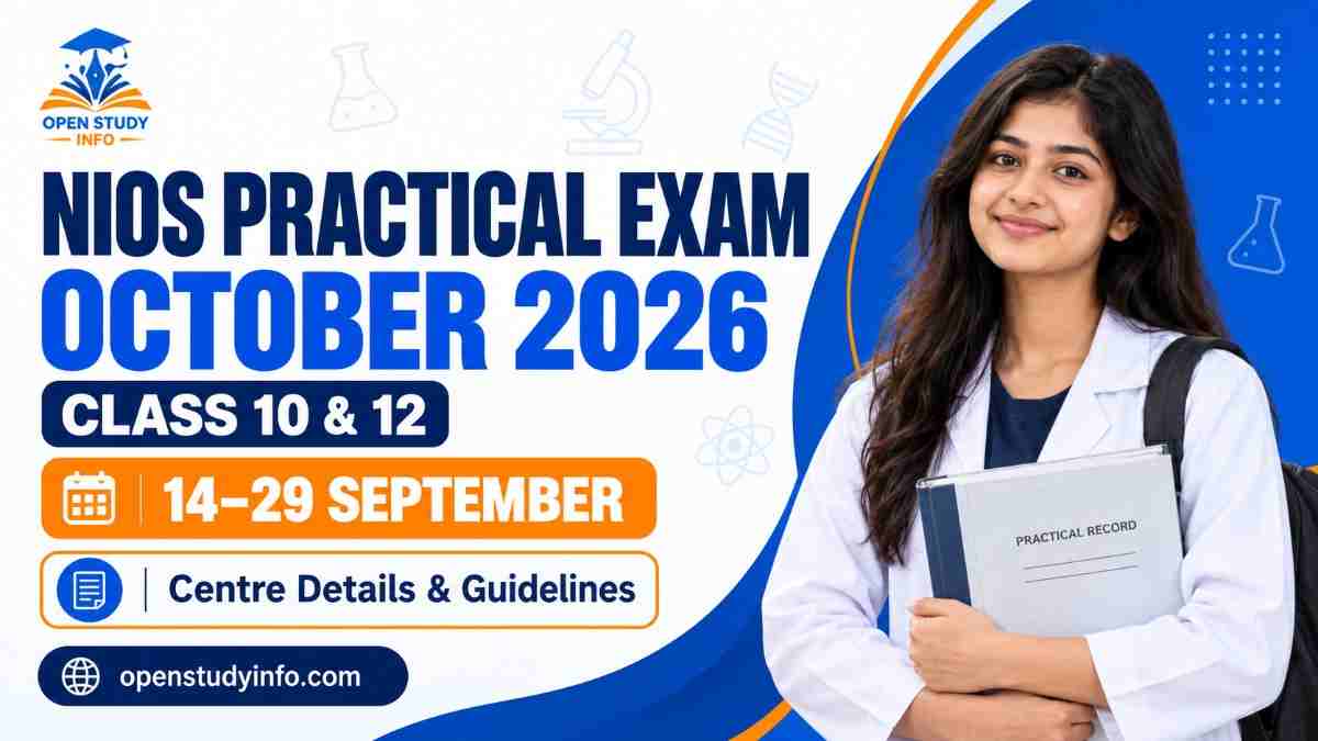 NIOS Practical Exam October 2026 dates for Class 10 and Class 12