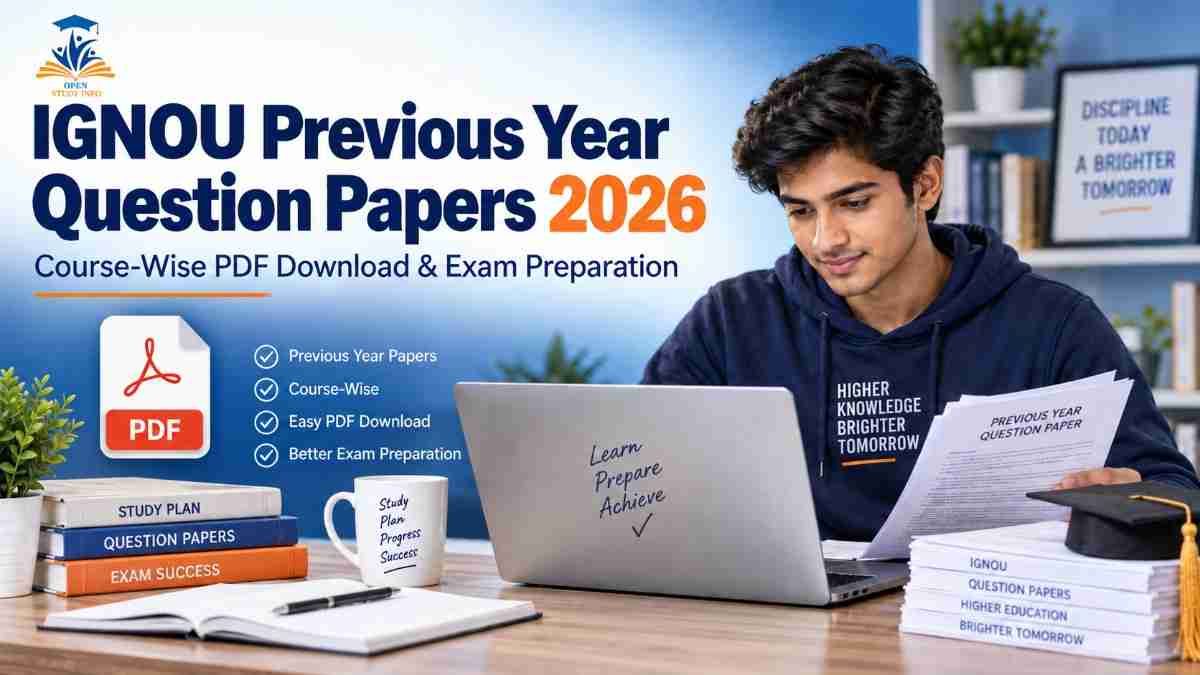 IGNOU Previous Year Question Papers 2026 Course-Wise PDF Download