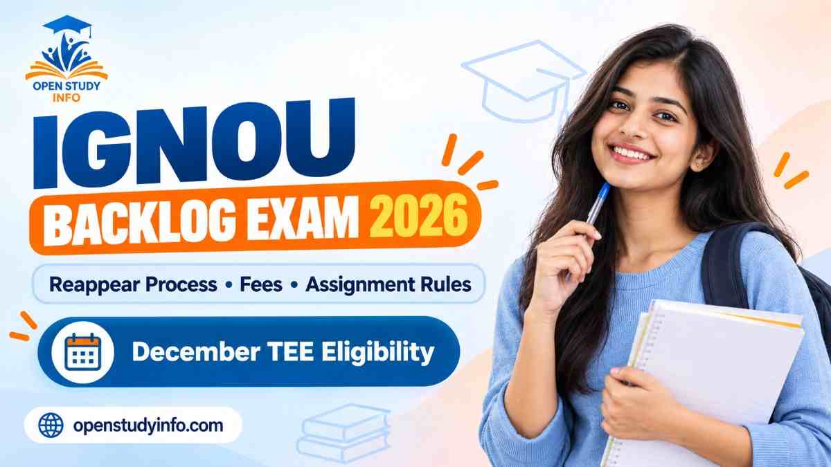 IGNOU Backlog Exam 2026 reappear process, fees, assignment rules and December TEE eligibility