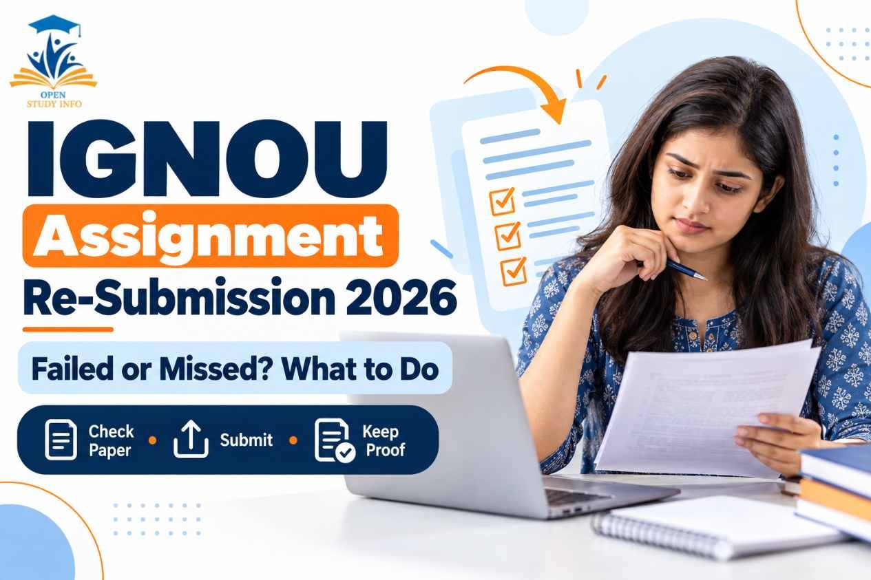 IGNOU assignment re-submission 2026 guide for failed or missed assignments
